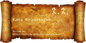 Kati Krisztofer névjegykártya